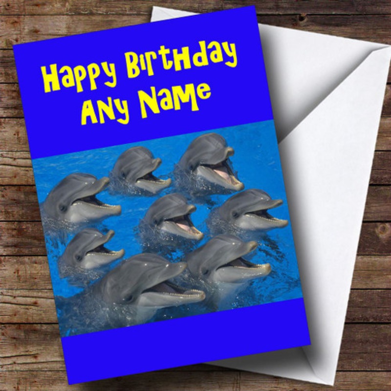 Funny Smiling Dolphins Personalised Birthday Card – The Card Zoo