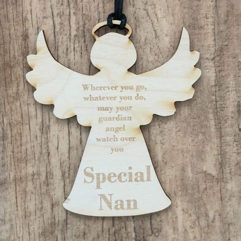 Special Nan Guardian Angel Wooden Plaque Gift