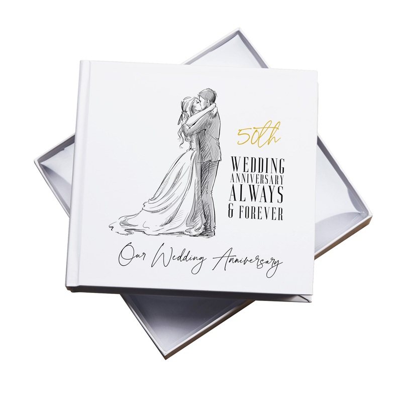 50th Wedding Anniversary Photo Album, White, Holds 50 Photos 6 x 4 , Gift Boxed Pack of 5 Wholesale Trade