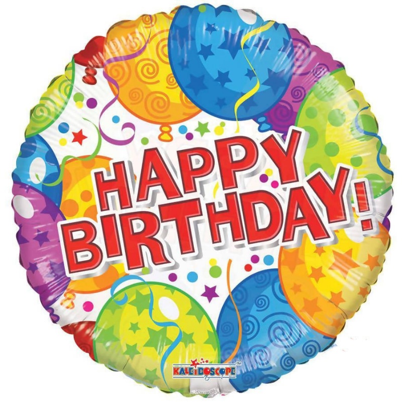 Balloons Happy Birthday – 18 inch – Helium-Filled Foil Balloon
