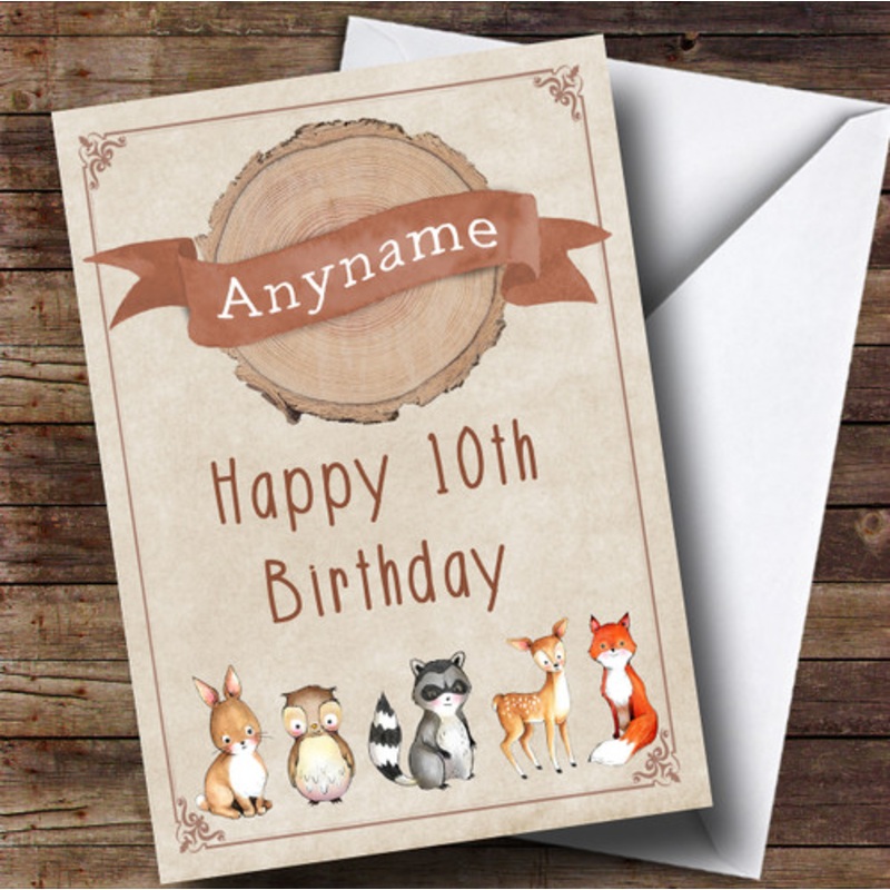 Cute Baby Woodland Animal Children’s Birthday Personalised Card – The Card Zoo