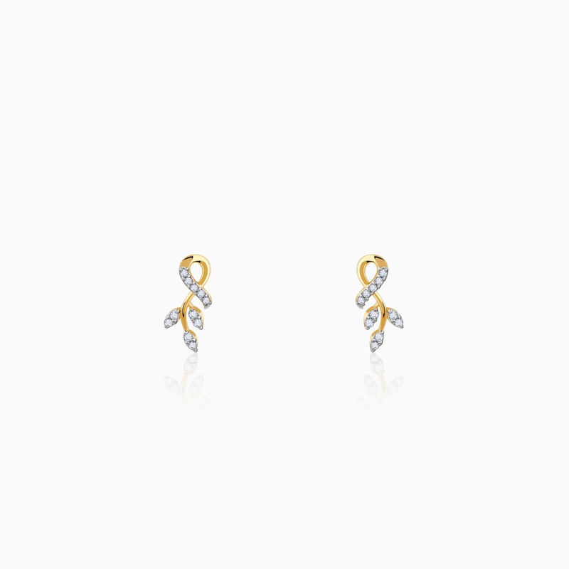 Gold Leafy Affair Diamond Earrings