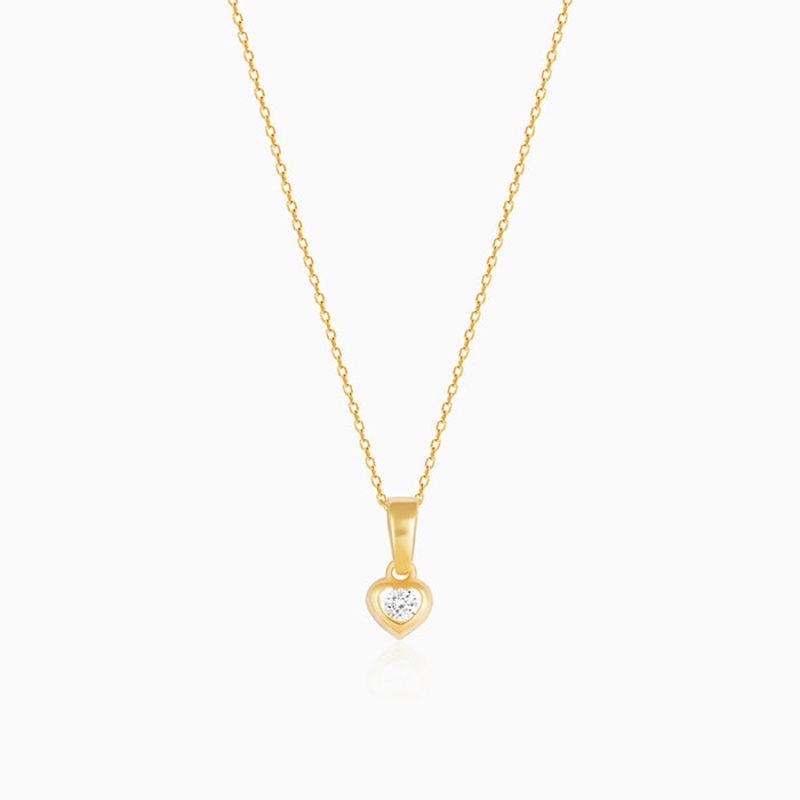 Golden Imagine Hearts Pendant With Link Chain