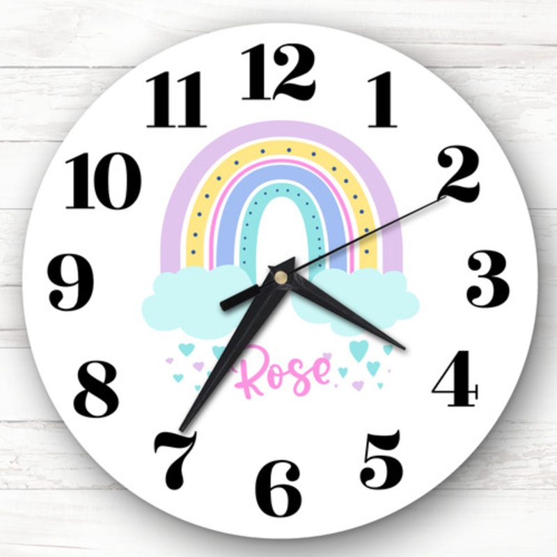 Rainbow Girls Room Custom Gift Personalised Clock – The Card Zoo