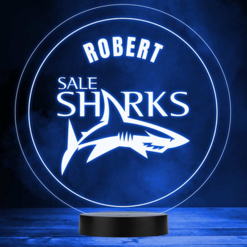 Sale Sharks Rugby Union Club Logo Sports Fan Personalised LED Colour Night Light – The Card Zoo