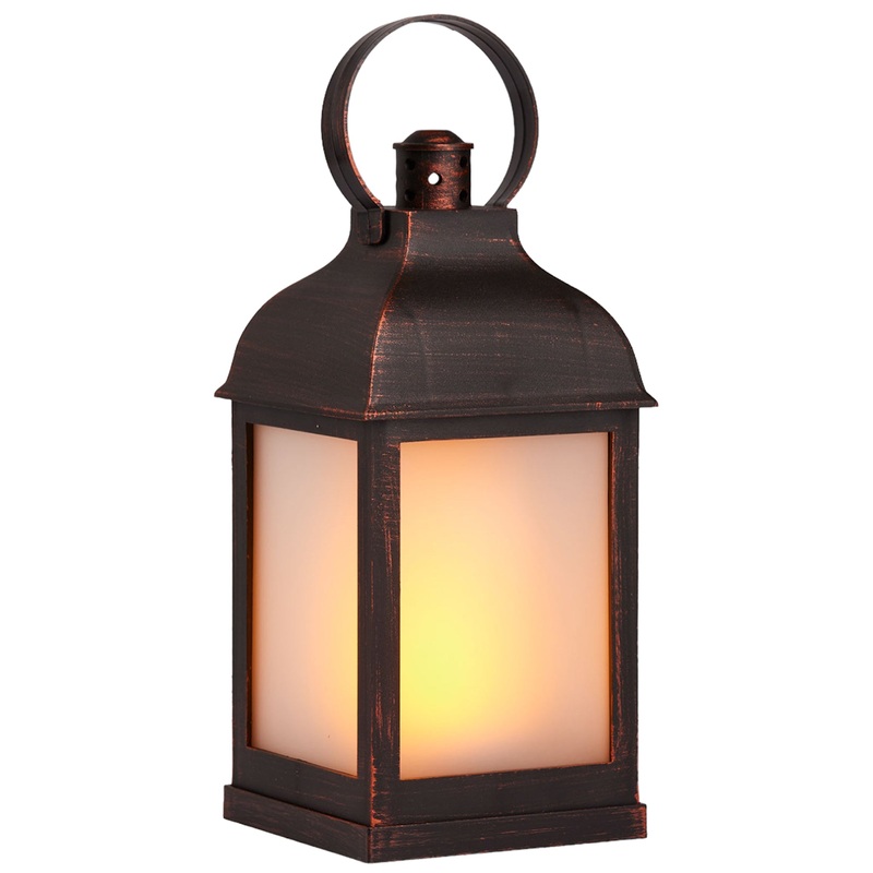 Wholesale Trade Pack of 3 Bronze Candle Lanterns Battery Operated Flickering Amber LED Flame