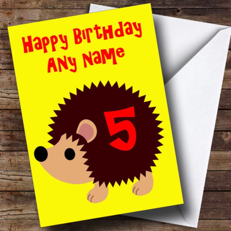 Hedgehog Cartoon Personalised Birthday Card – The Card Zoo