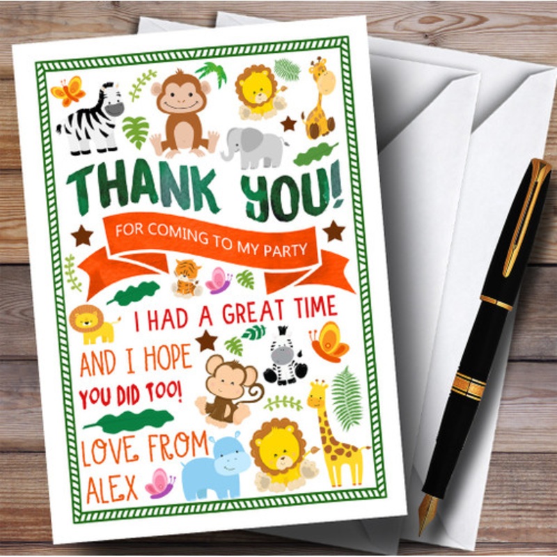 Jungle Animals Party Thank You Cards – The Card Zoo