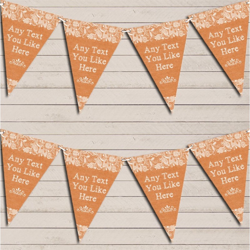 Pretty Lace Burnt Orange Tea Party Bunting Garland Party Banner – The Card Zoo