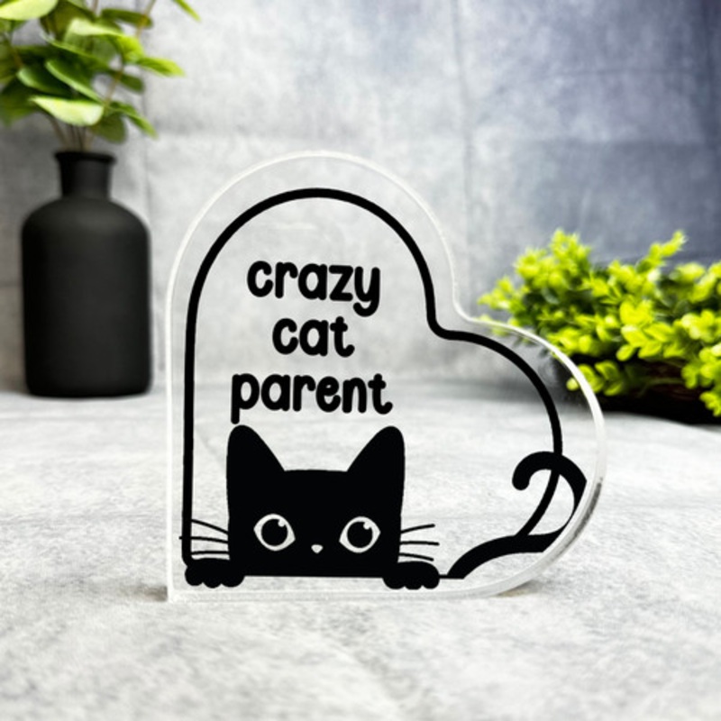 Black Crazy Cat Lover Parent Cat Lover Heart Plaque Keepsake Gift – The Card Zoo