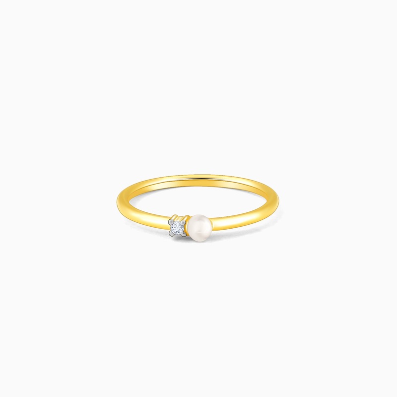 Gold Pearly Glow Diamond Ring