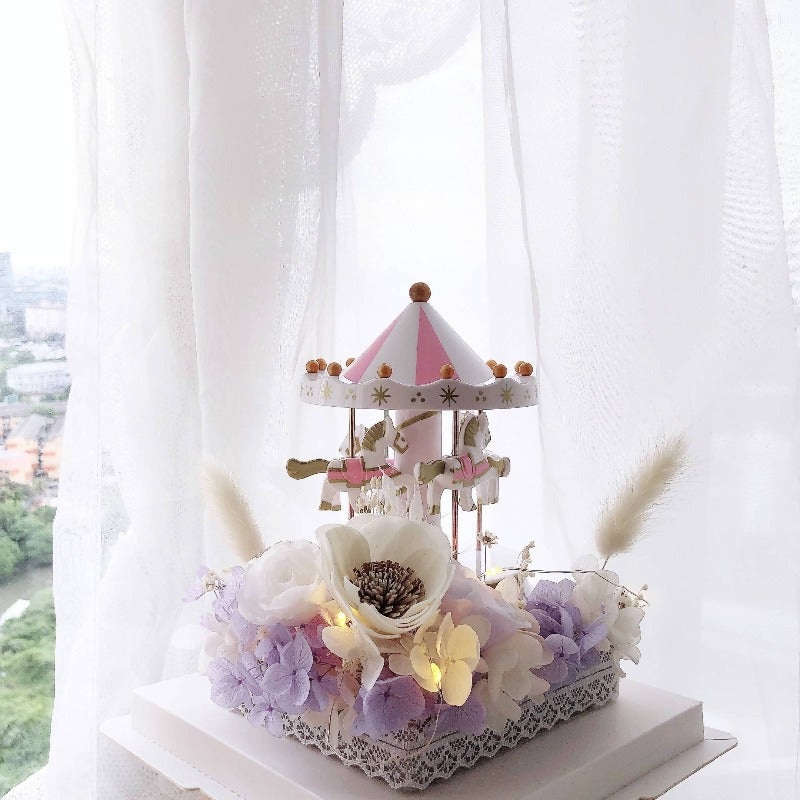 Merry Go Round Preserved Flower (Purple)