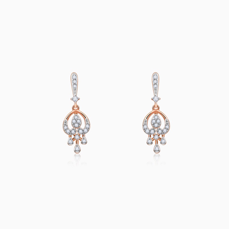 Rose Gold Elegance Lab Grown Diamond Drop Earrings