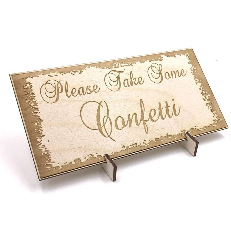 Wooden Wedding signs Plaques, Gift Present Please Take Confetti