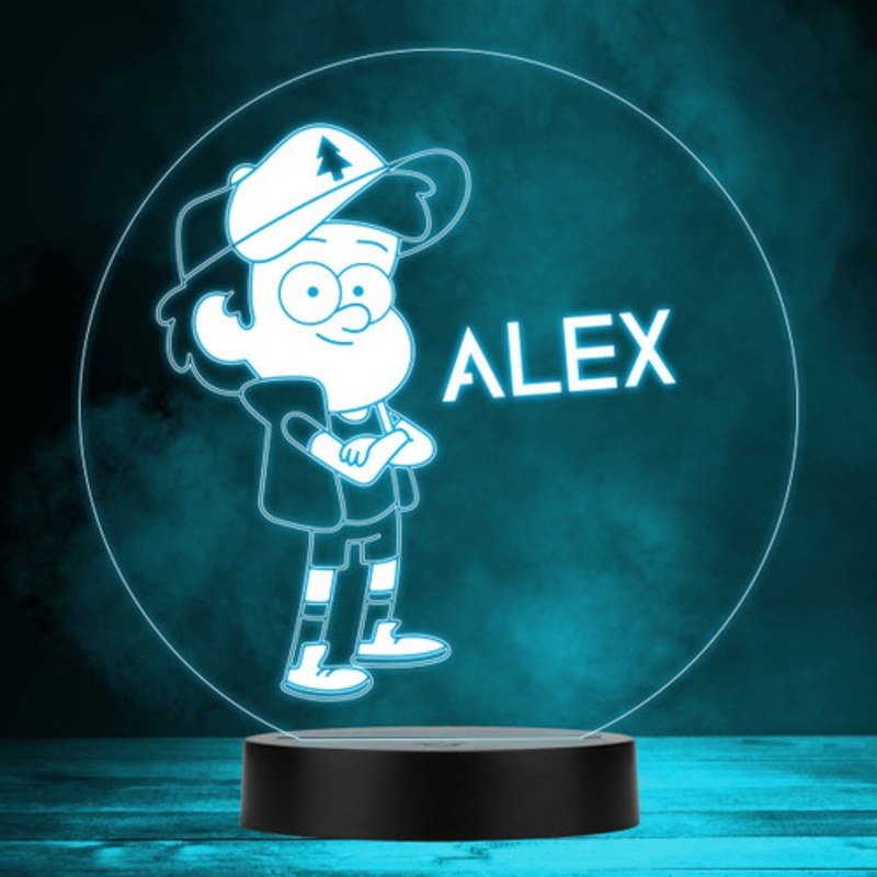 Dipper Pines Gravity Falls Kids Personalised Gift Colour Changing Night Light – The Card Zoo