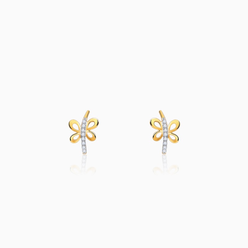 Gold Fides J-hoop Lab Grown Diamond Earrings