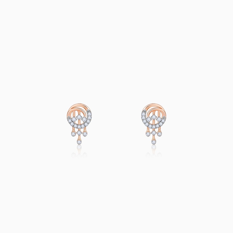 Rose Gold Classic Orb Diamond Earrings