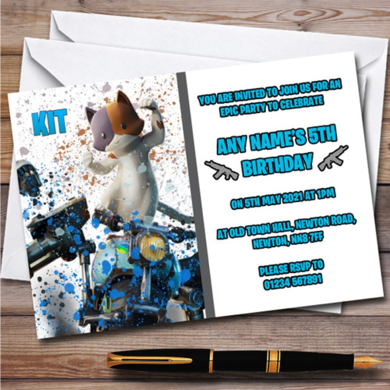 Splatter Art Gaming Fortnite Kit Children’s Birthday Party Invitations – The Card Zoo
