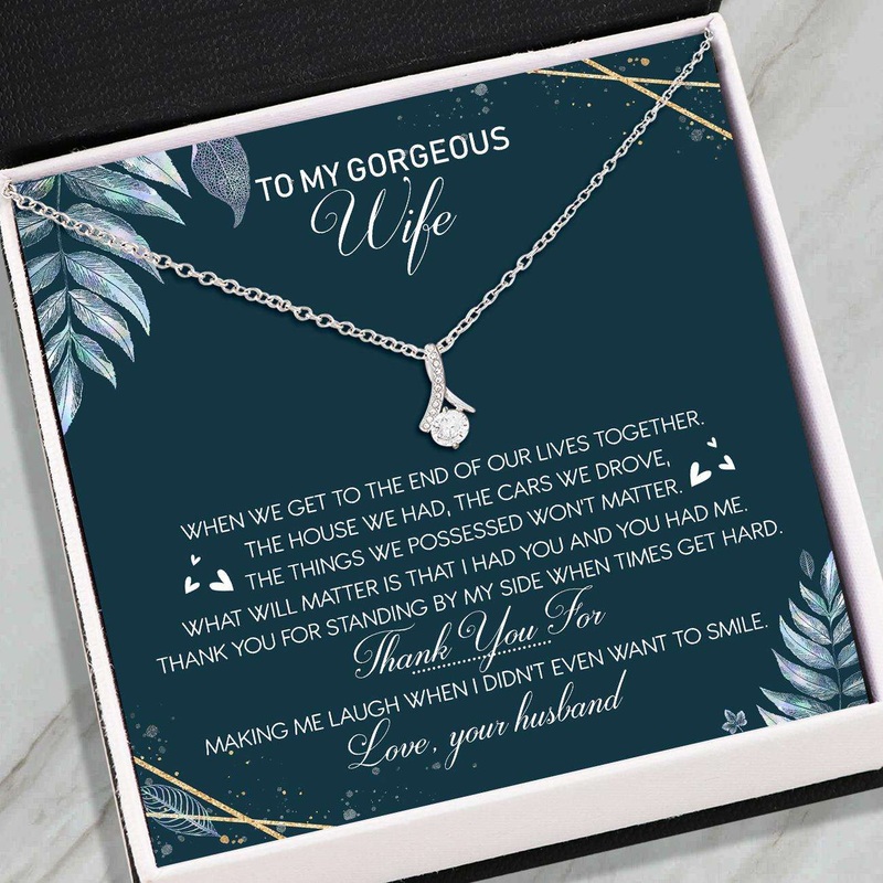 Wife Necklace, Wife Gifts  To My Gorgeous Wife  Alluring Beauty Necklace  Jewelry For Her  Gift For Anniversary Birthday