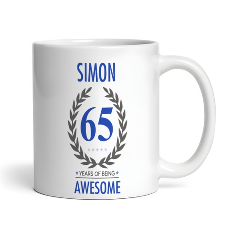 65th Birthday Gift For Man Blue Male Mens 65th Birthday Present Personalised Mug – The Card Zoo