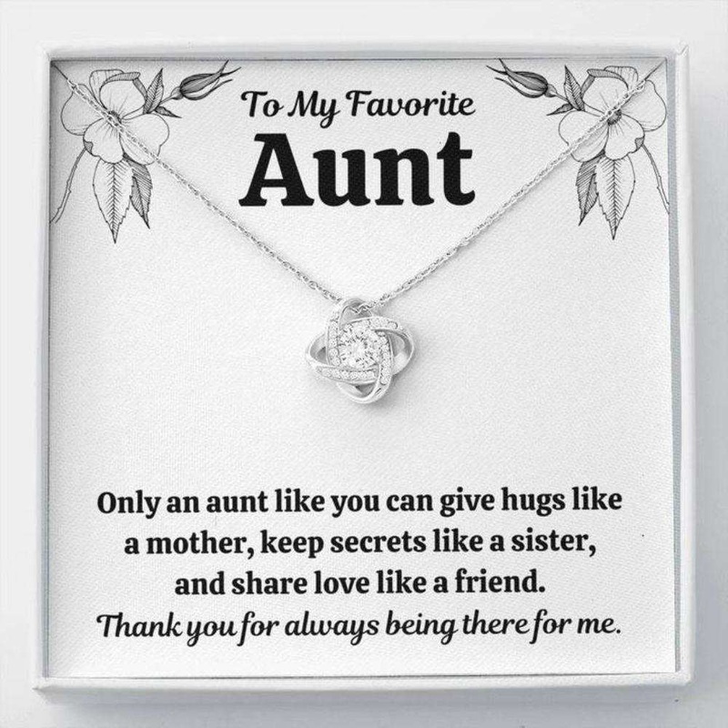 Aunt Necklace, To My Fav Aunt Like Love Knot Necklace Gift