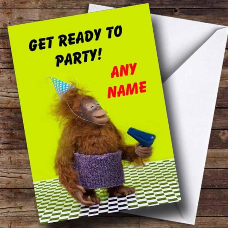 Funny Party Monkey Personalised Birthday Card – The Card Zoo