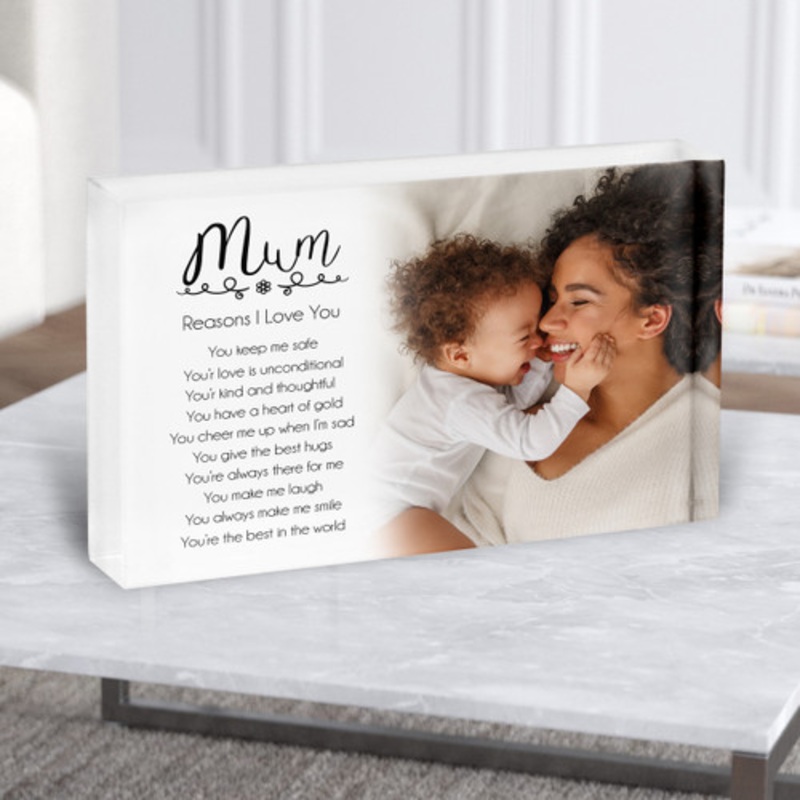 Reasons I Love You Photo Mum Personalised Gift Acrylic Block – The Card Zoo