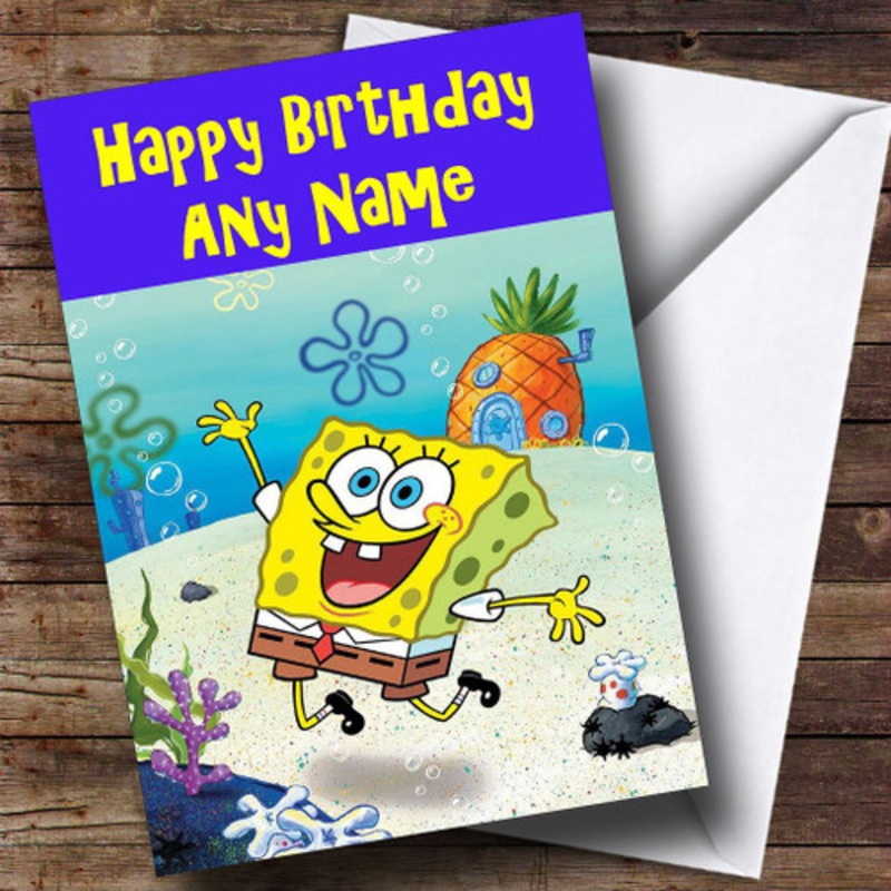 SpongeBob SquarePants Personalised Birthday Card – The Card Zoo