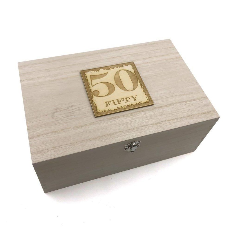50th Birthday Gift Large Memories Keepsake Box