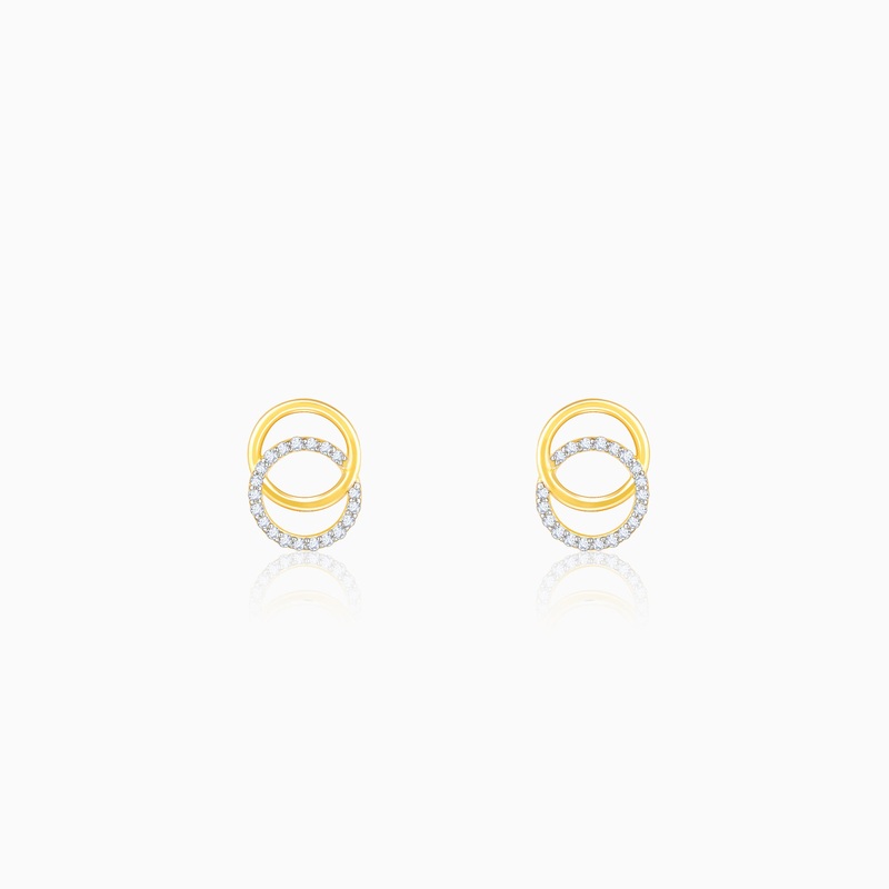 Gold Radiant Orbit Lab Grown Diamond Earrings