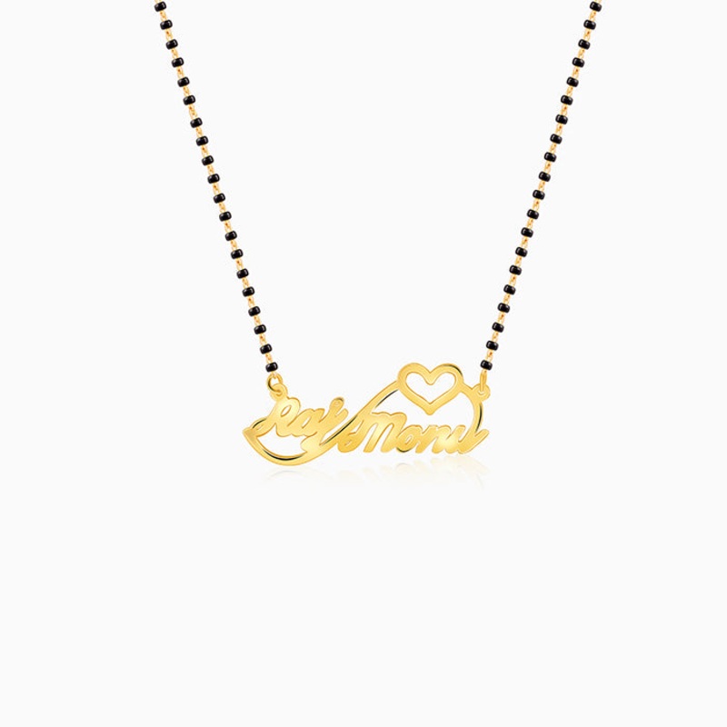 Golden Personalised Heart Name Mangalsutra