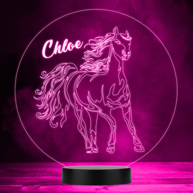 Line Art Pretty Horse Colour Changing Led Lamp Personalised Gift Night Light – The Card Zoo