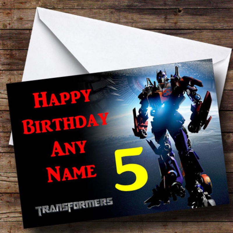 Optimus Prime Transformers Robot Personalised Birthday Card – The Card Zoo
