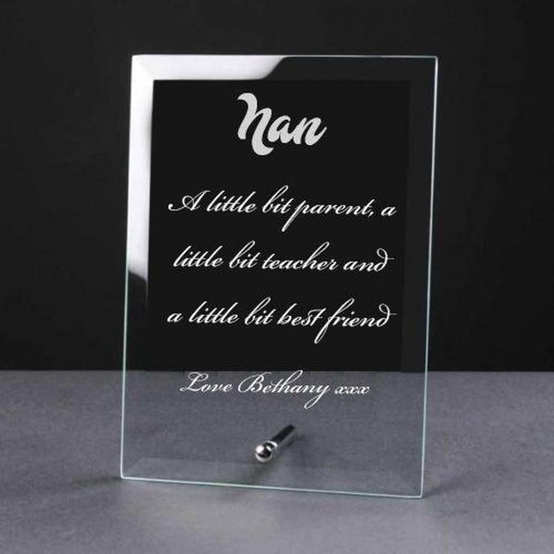 Personalised Engraved Glass Plaque Nan Gift