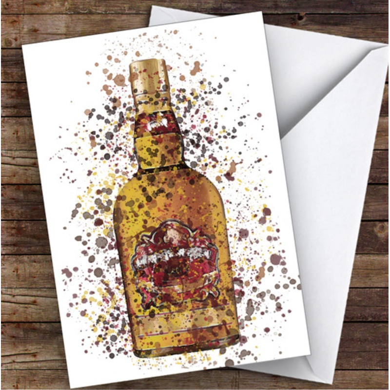 Watercolour Splatter Royal Whiskey Bottle Personalised Birthday Card – The Card Zoo