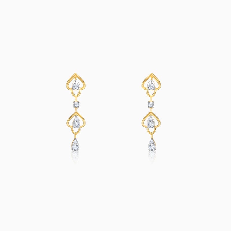 Gold Hearts in Harmony Lab Grown Diamond Earrings