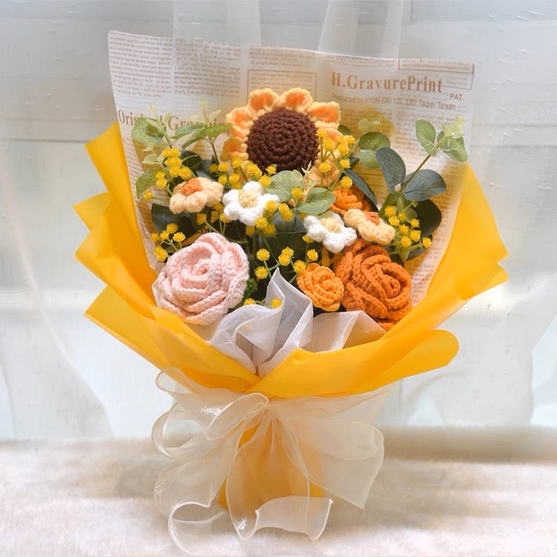 Mother’s Day 2025 – Handmade Crochet Flower Bouquet – Sunshine (Nationwide Delivery)