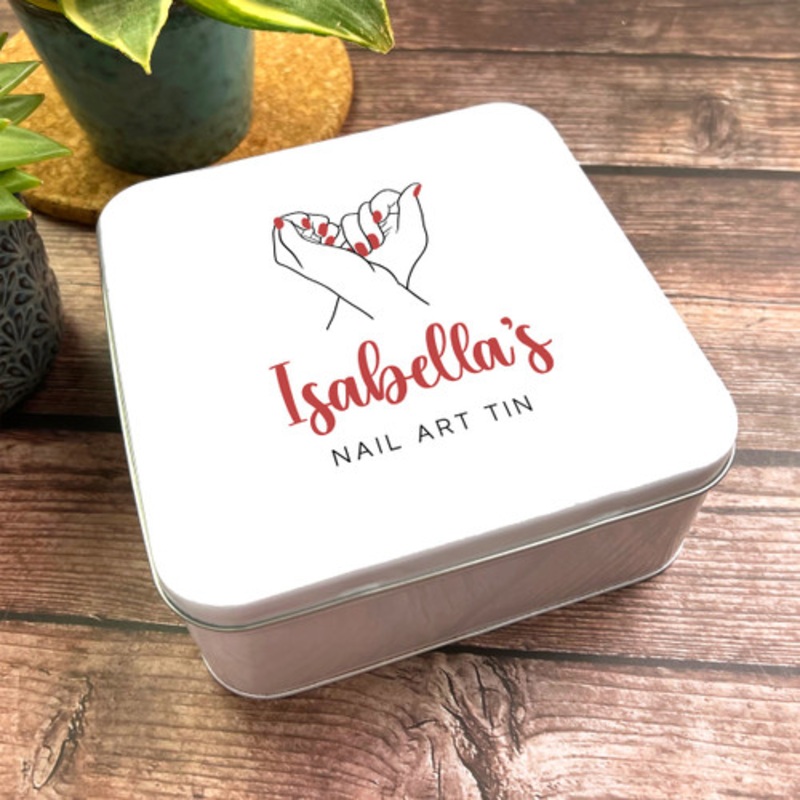 Square Polish Storage Nail Technician Personalised Nail Art Tin – The Card Zoo