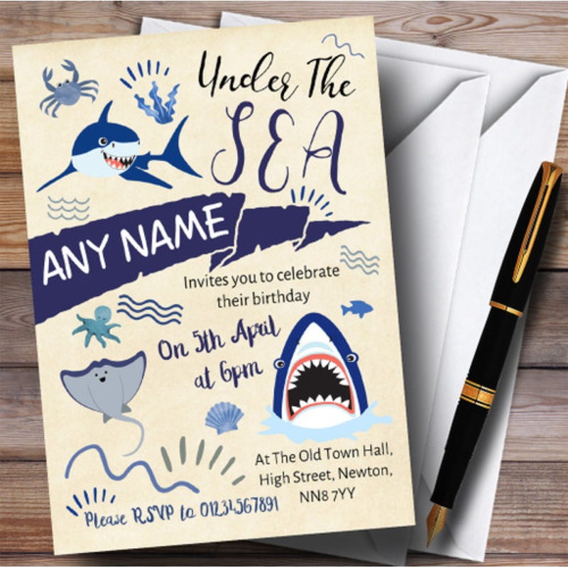 Under The Sea Vintage Children’s Birthday Party Invitations – The Card Zoo