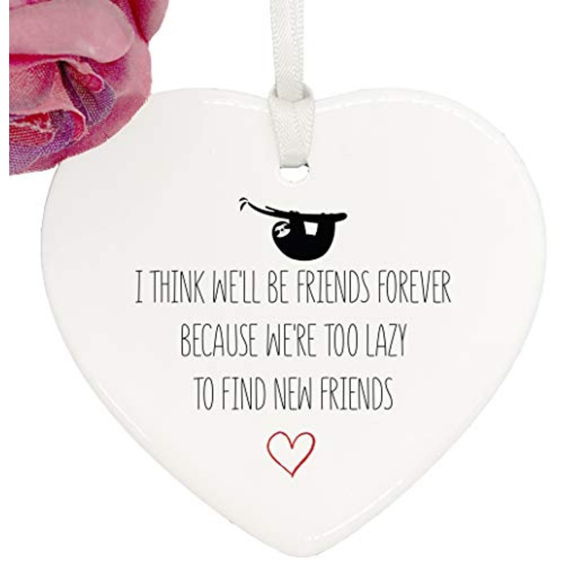 We’ll Be Friends Forever porcelain heart gift with ribbon