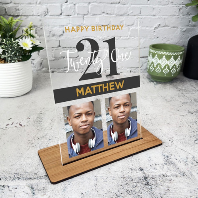 21st Birthday Gift For Him Twenty One Birthday Photo Personalised Gift Plaque – The Card Zoo