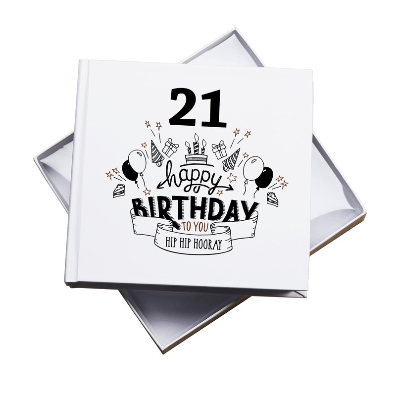 21st Happy Birthday White Photo Album Gift 50 x 6 x 4 Photos Pack of 5 Wholesale Trade