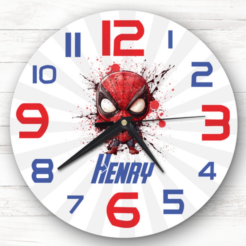 Baby Spiderman Superhero Boys Room Custom Gift Personalised Clock – The Card Zoo