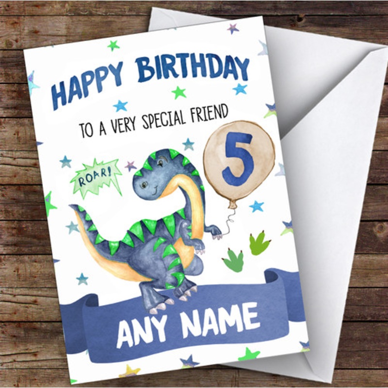 Personalised Boys Birthday Card Dinosaur 1st 2nd 3rd 4th 5th 6th Friend – The Card Zoo