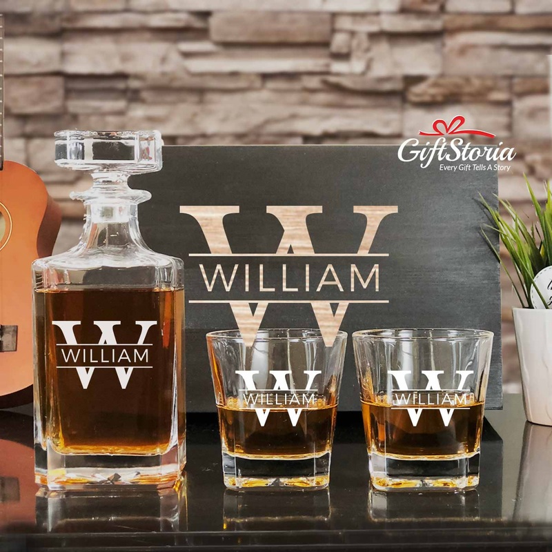 Personalized Whiskey Decanter Set (Design 6) (6-8 working days)