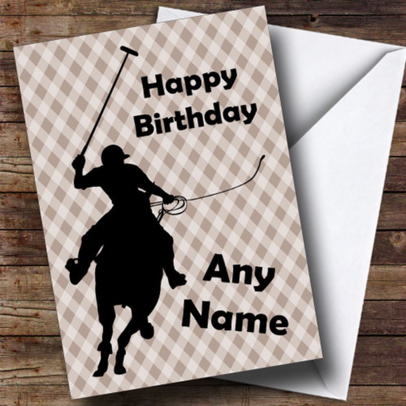 Polo Player Horse Silhouette Personalised Birthday Card – The Card Zoo