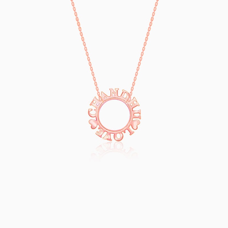 Rose Gold Personalised Round Name Necklace