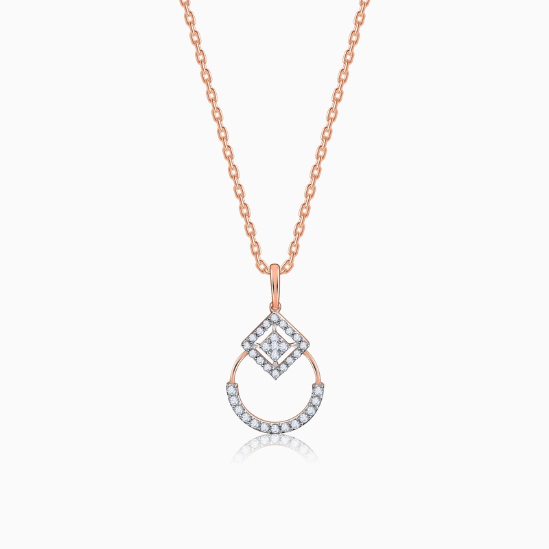 Rose Gold Rolling In Sparkle Lab Grown Diamond Pendant