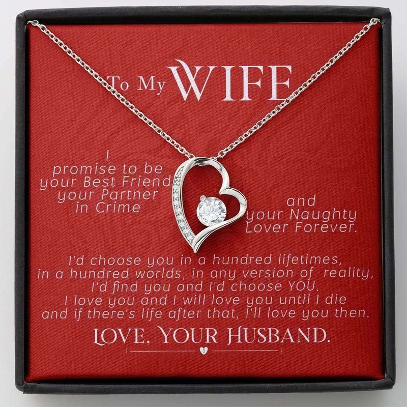 Wife Necklace, Valentines Day Heart Pendant Gift For Wife, I Promise To Be!