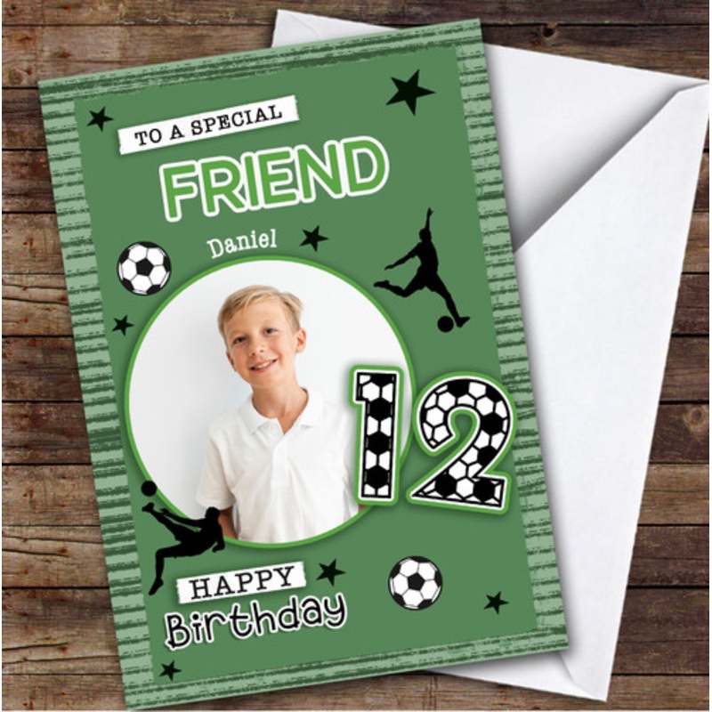 12th Friend Football Photo Custom Personalised Birthday Card – The Card Zoo